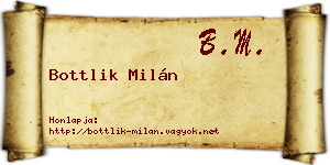 Bottlik Milán névjegykártya