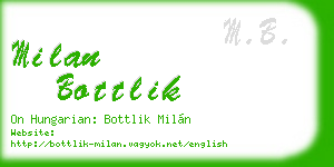 milan bottlik business card